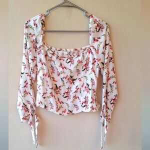 Miss Selfie Floral Off the Shoulder Women's Top Size L
